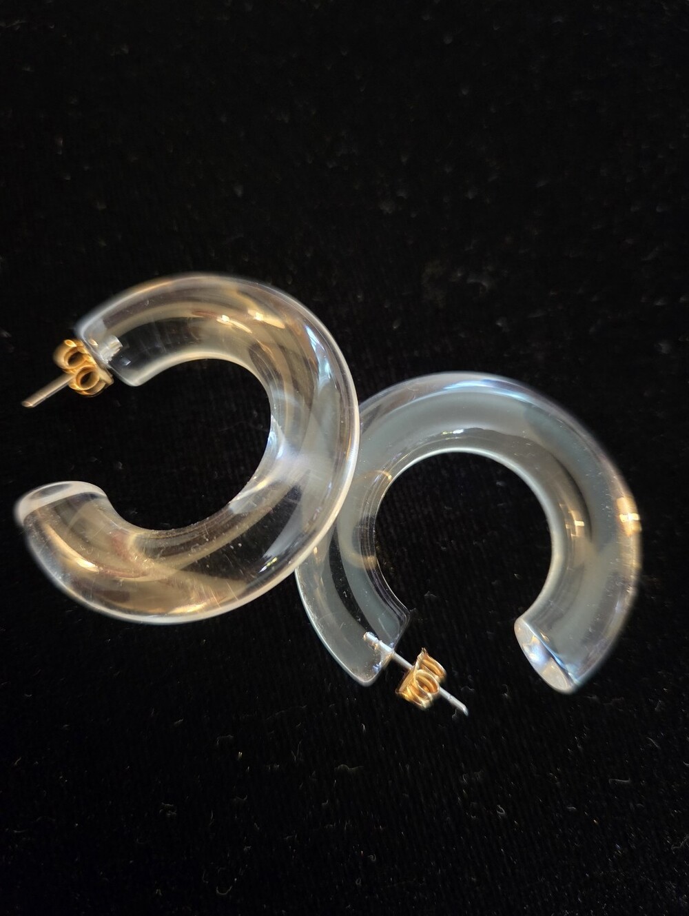 Vintage Lucite Hoop Earrings